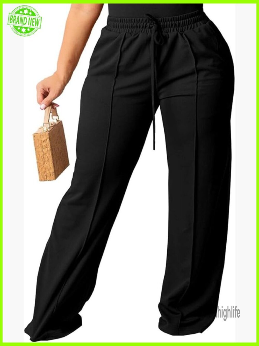 Plus Size High Waisted Wide Leg Sweatpants Drawstring Lounge Pants